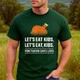 Let's Eat Kids Grammar For Thanksgiving Teacher Men's Casual T-Shirt Forest