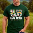 Most Likely To Read Books All Summer Teacher Student Men's Casual T-Shirt Forest Most Likely To Read Books All Summer Teacher Student Men's Casual T-Shirt Forest