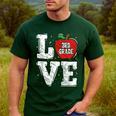 LOVE Apple 3rd Grade Teacher Student School Men's Casual T-Shirt Forest LOVE Apple 3rd Grade Teacher Student School Men's Casual T-Shirt Forest