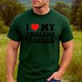 I Love My English Teacher Heart English Language Teachers For Men Women Kids Men's Casual T-Shirt Forest I Love My English Teacher Heart English Language Teachers For Men Women Kids Men's Casual T-Shirt Forest