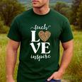 Love Leopard Print Teacher Cheetah School Inspire Teach Men's Casual T-Shirt Forest
