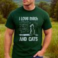 I Love Math And Cats Cat Lover Science Teacher Student Men's Casual T-Shirt Forest