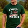 I Love Math Cats And Coffee Heart Mathematics Teacher Men's Casual T-Shirt Forest I Love Math Cats And Coffee Heart Mathematics Teacher Men's Casual T-Shirt Forest