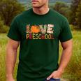 Love Preschool Happy Fall Thanksgiving Women Teacher Men's Casual T-Shirt Forest Love Preschool Happy Fall Thanksgiving Women Teacher Men's Casual T-Shirt Forest