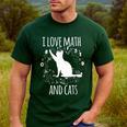 Math Nerd Math Teacher Cat Lover I Love Math And Cats Men's Casual T-Shirt Forest