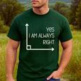 Math Teacher Geometry Angle Pun I'm Yes Always Right Men's Casual T-Shirt Forest