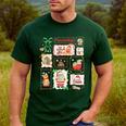 Merry And Bright Christmas Gingerbread Santa Book Teacher Men's Casual T-Shirt Forest Merry And Bright Christmas Gingerbread Santa Book Teacher Men's Casual T-Shirt Forest