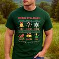 Merry Syllables Teacher Christmas Educational Kids Men's Casual T-Shirt Forest Merry Syllables Teacher Christmas Educational Kids Men's Casual T-Shirt Forest