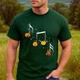 Music Note Pumpkin Fall Music Teacher Halloween Costume Men's Casual T-Shirt Forest