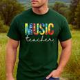 Music Teacher Tie Dye Appreciation Day Hello Back To School Men Women Men's Casual T-Shirt Forest Music Teacher Tie Dye Appreciation Day Hello Back To School Men Women Men's Casual T-Shirt Forest
