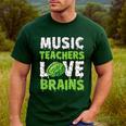 Music Teachers Love Brains Cute Teaching Halloween Men's Casual T-Shirt Forest