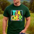 Neon Retro Teacher Cute Teacher Team New Teacher Back To Sch Men's Casual T-Shirt Forest Neon Retro Teacher Cute Teacher Team New Teacher Back To Sch Men's Casual T-Shirt Forest