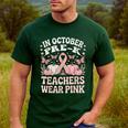 In October Pre-K Teachers Wear Pink Ribbon Breast Cancer Men's Casual T-Shirt Forest
