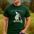 Off To Teach English Scooter Frog ESL Teacher Literature Men's Casual T-Shirt Forest