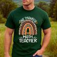 One Thankful Math Teacher Leopard Rainbow Thanksgiving Men's Casual T-Shirt Forest One Thankful Math Teacher Leopard Rainbow Thanksgiving Men's Casual T-Shirt Forest