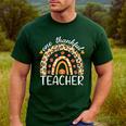 One Thankful Teacher Thanksgiving Rainbow Leopard Fall Men's Casual T-Shirt Forest One Thankful Teacher Thanksgiving Rainbow Leopard Fall Men's Casual T-Shirt Forest