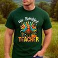 One Thankful Teacher Thanksgiving Turkey Cute Crayon Pencil Men's Casual T-Shirt Forest One Thankful Teacher Thanksgiving Turkey Cute Crayon Pencil Men's Casual T-Shirt Forest