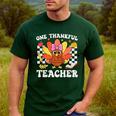 One Thankful Teacher Turkey Thanksgiving Teaching Men's Casual T-Shirt Forest One Thankful Teacher Turkey Thanksgiving Teaching Men's Casual T-Shirt Forest