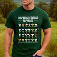Hispanic Flags Alphabet Hearts Latin Heritage For Teacher Men's Casual T-Shirt Forest