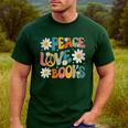 Peace Love Books Bookworm Librarian Reading Teacher Groovy Men's Casual T-Shirt Forest Peace Love Books Bookworm Librarian Reading Teacher Groovy Men's Casual T-Shirt Forest