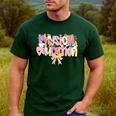 Physical Education Halloween Bow Checkered Teacher Ghost PE Men's Casual T-Shirt Forest