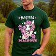 Pink Unicorn Spanish Teacher Regalos Para Bilingue Teacher Men's Casual T-Shirt Forest Pink Unicorn Spanish Teacher Regalos Para Bilingue Teacher Men's Casual T-Shirt Forest