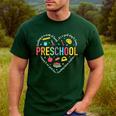 Preschool Teacher Pre-K Heart First Day Of Preschool Kids Men's Casual T-Shirt Forest