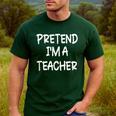 Pretend I'm a Teacher Lazy Last Minute Halloween Costume Men's Casual T-Shirt Forest