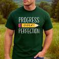 Progress Over Perfection Motivational Back To School Teacher Men's Casual T-Shirt Forest Progress Over Perfection Motivational Back To School Teacher Men's Casual T-Shirt Forest