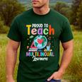 Proud To Teach Multilingual Learner ESL English Teacher Men's Casual T-Shirt Forest