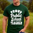Public School Teacher Vintage Public Education Pride Men's Casual T-Shirt Forest