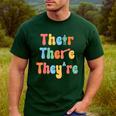 There Their They'Re English Class Grammar Joke Teacher Men's Casual T-Shirt Forest