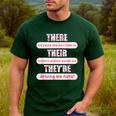 There Their They'Re Teacher English Grammar Police Men's Casual T-Shirt Forest