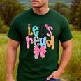Lets Read Reading Teacher Back To School Literacy Pencil Bow Men's Casual T-Shirt Forest Lets Read Reading Teacher Back To School Literacy Pencil Bow Men's Casual T-Shirt Forest