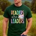 Readers Are Leaders Reading Book Lovers Teacher Women Kids Men's Casual T-Shirt Forest