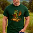 Reading Dragon Shirt For Bookish Teacher Librarian Bookworm Men's Casual T-Shirt Forest Reading Dragon Shirt For Bookish Teacher Librarian Bookworm Men's Casual T-Shirt Forest