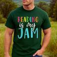 Reading Is My Jam Back To School Teacher Men's Casual T-Shirt Forest Reading Is My Jam Back To School Teacher Men's Casual T-Shirt Forest