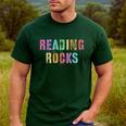 READING ROCKS English Teacher ELA ABCD Read Star Kinder Men's Casual T-Shirt Forest READING ROCKS English Teacher ELA ABCD Read Star Kinder Men's Casual T-Shirt Forest