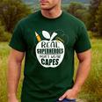 Real Superheroes Wear No Capes Teacher Design Teach Men's Casual T-Shirt Forest
