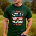 Red & Blue Teacher Crew Shirt 4th Of July Sunglasses Men's Casual T-Shirt Forest