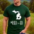 Red For Ed Michigan Teacher Public Education Men's Casual T-Shirt Forest Red For Ed Michigan Teacher Public Education Men's Casual T-Shirt Forest