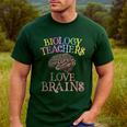 Retro BIOLOGY TEACHERS LOVE BRAINS This Is My Scary STEM Men's Casual T-Shirt Forest