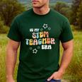 Retro Boho Math Science Professor In My STEM Teacher Era Men's Casual T-Shirt Forest