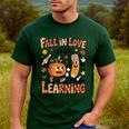 Retro Fall In Love With Learning Autumn Pumpkin Teacher Kids Men's Casual T-Shirt Forest Retro Fall In Love With Learning Autumn Pumpkin Teacher Kids Men's Casual T-Shirt Forest