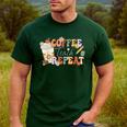 Retro Grovvy Coffee Teach Repeat Teacher Men's Casual T-Shirt Forest Retro Grovvy Coffee Teach Repeat Teacher Men's Casual T-Shirt Forest