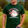 Retro Pink Christmas Santa's Favorite Art Teacher Artist Men's Casual T-Shirt Forest