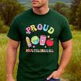Retro Proud To Teach Multilingual Learners English Teacher Men's Casual T-Shirt Forest Retro Proud To Teach Multilingual Learners English Teacher Men's Casual T-Shirt Forest