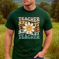 Retro Teacher Daisy Colorful Elementary School Teacher Men's Casual T-Shirt Forest Retro Teacher Daisy Colorful Elementary School Teacher Men's Casual T-Shirt Forest