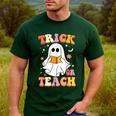 Retro Vintage Groovy Trick Or Teach Teacher Halloween For Men Women Kids Men's Casual T-Shirt Forest Retro Vintage Groovy Trick Or Teach Teacher Halloween For Men Women Kids Men's Casual T-Shirt Forest