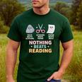 Rock Paper Scissors Teacher Librarian Nothing Beats Reading Men's Casual T-Shirt Forest